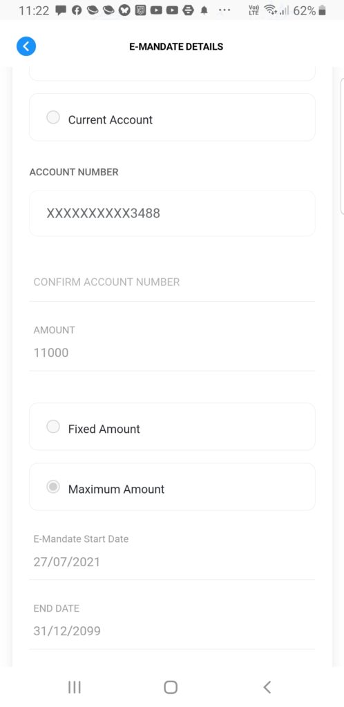 confirm account details for auto debit mandate | Discount Brokers in India - Samco Securities