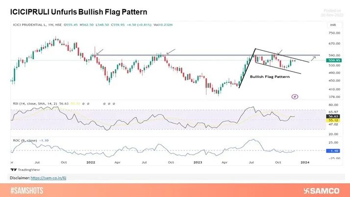 ICICIPRUI exhibits strength with a weekly RSI of 56.