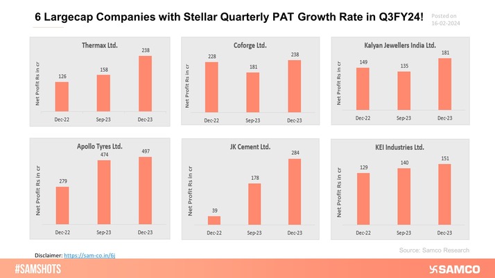 Here is the list of Large-Cap companies that have performed well and delivered exceptional results in Q3FY24. Investors can keep these stocks on their watchlist.