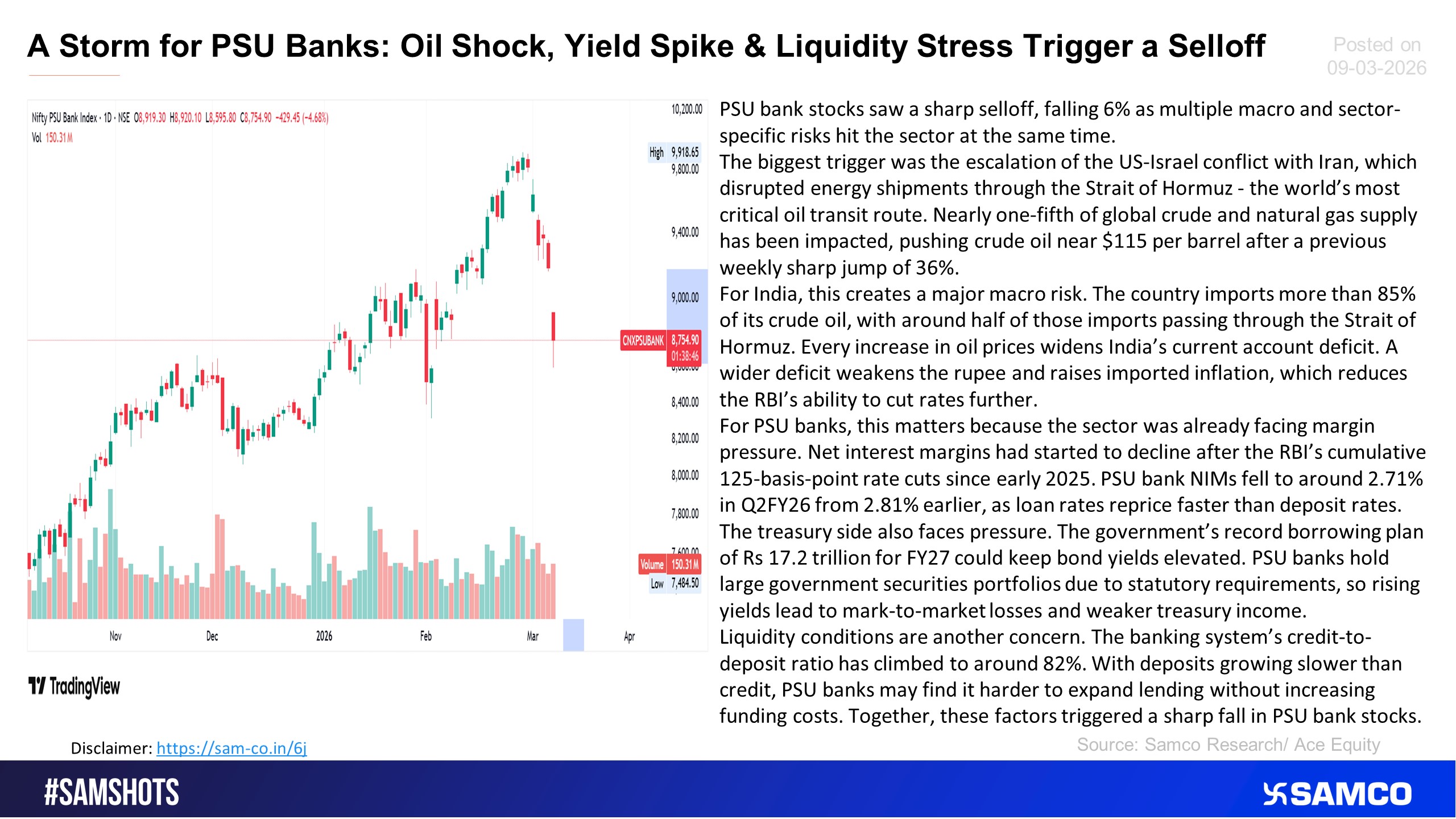 Here&rsquo;s the snip stating why PSU are falling