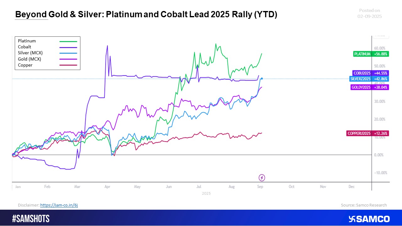 Platinum and Cobalt lead the race to returns in 2025 Rally (YTD) 