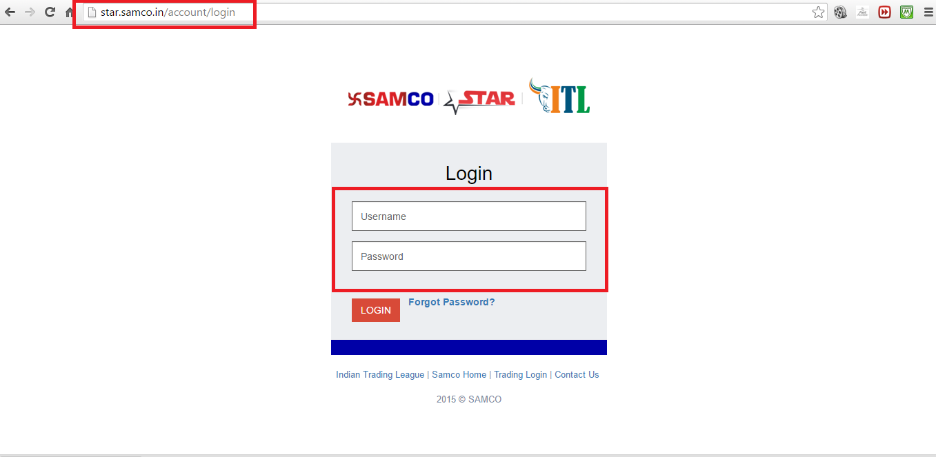 SAMCO Back office Login