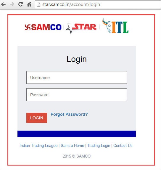 Login to SAMCO STAR