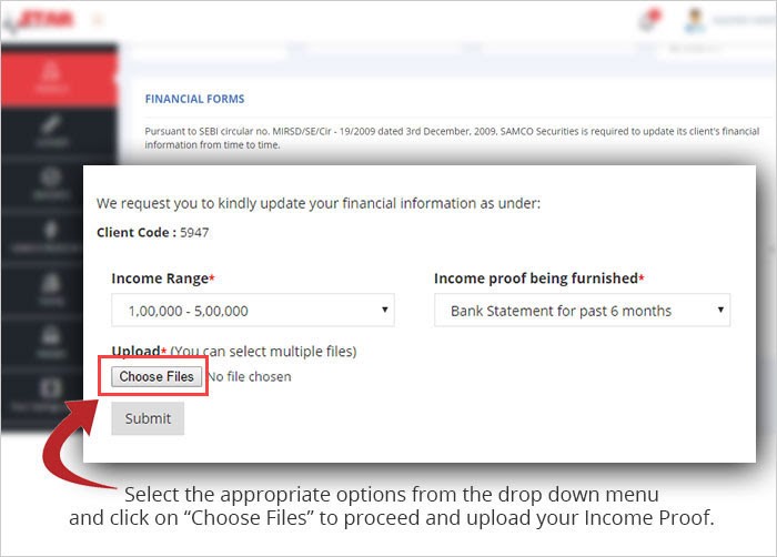 Uploading your financial proof documents