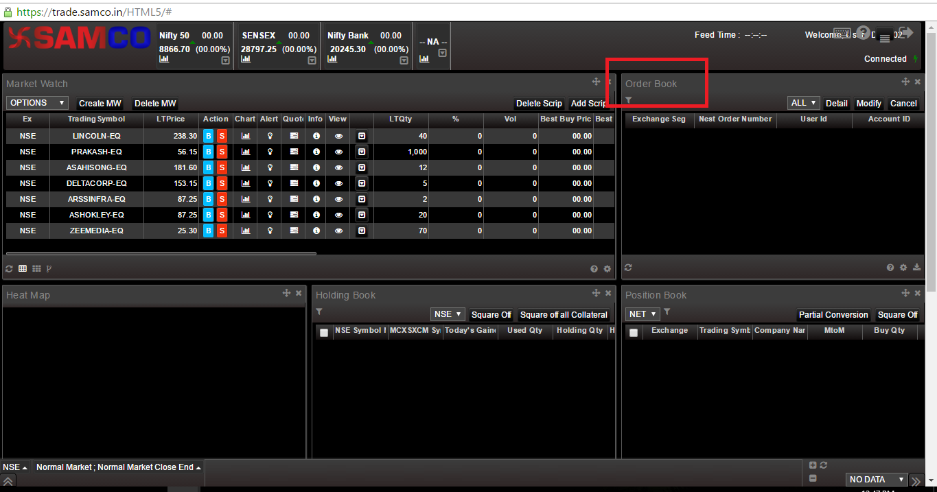 Viewing Pending Orders in SAMCO Web Xpress