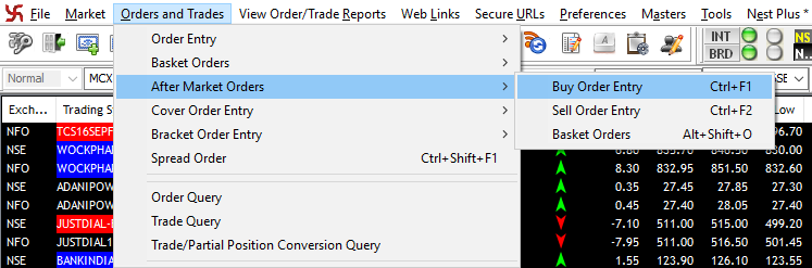 Placing an AMO Order In SAMCO NEST Trader