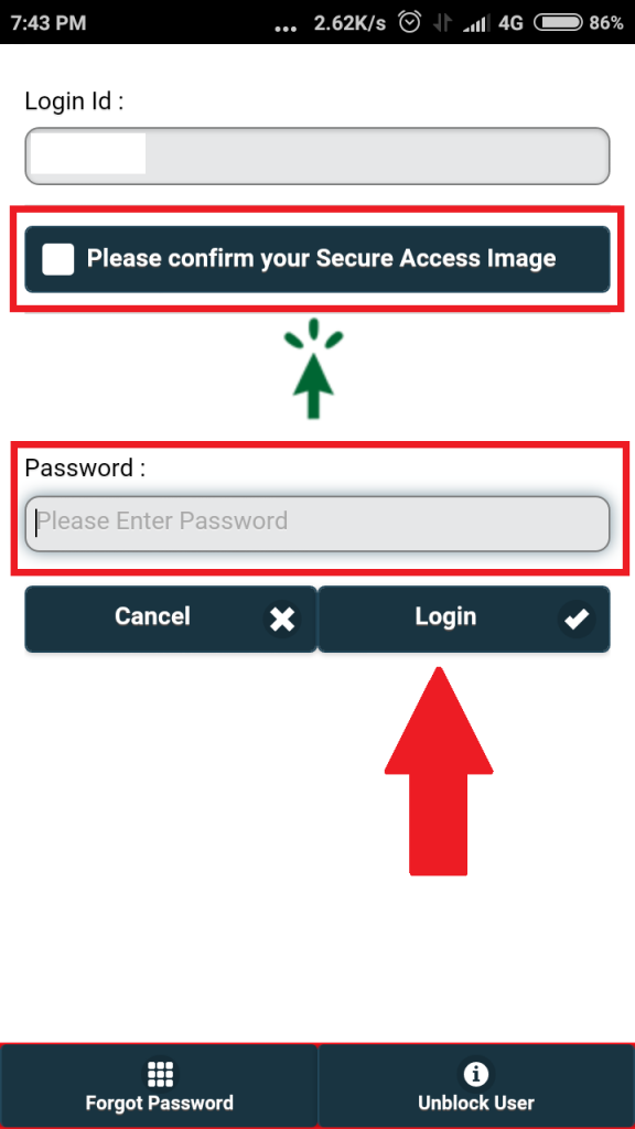 Authorize the Image verification and Enter your password