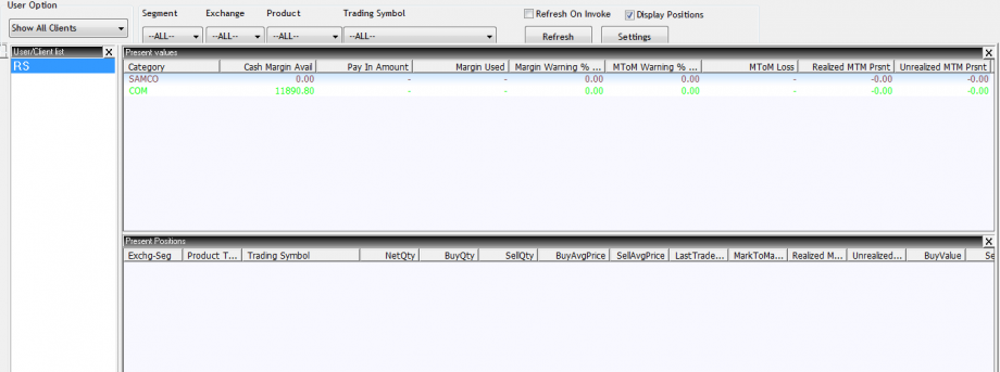 Viewing RMS Margin/Capital/Limits in SAMCO NEST Trader