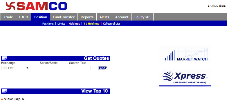 T1 Holdings in SAMCO Web