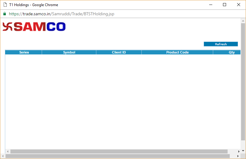 T1 Holdings in SAMCO Web