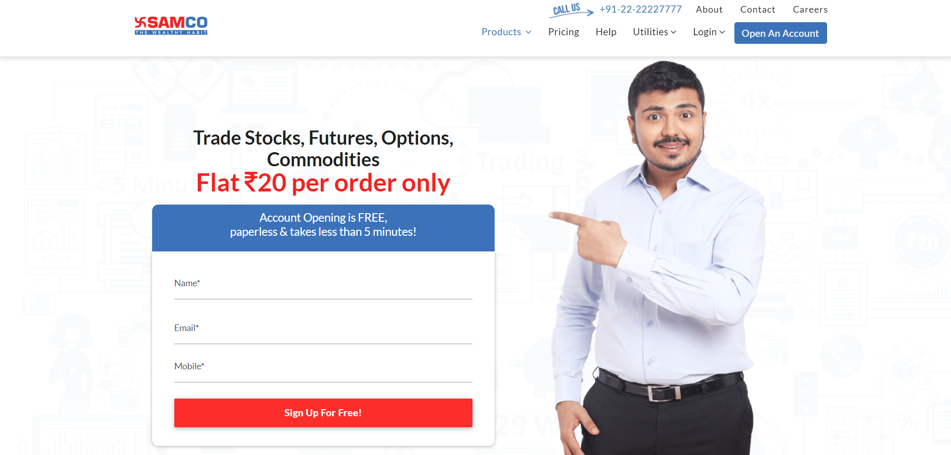 samco-account-registration-page