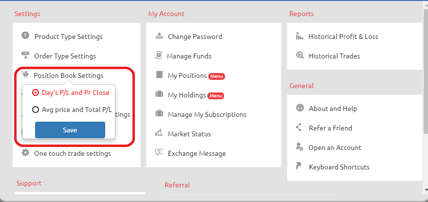 check Holdings in Web StockNote 