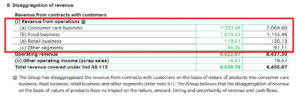 Income Statement Revenue from Operations