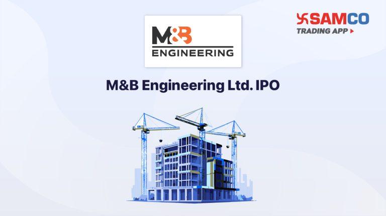 M&B Engineering IPO announcement banner, featuring the company logo, company name, and a design vector.