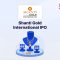 Shanti Gold International IPO announcement banner, featuring the company logo and a design vector.