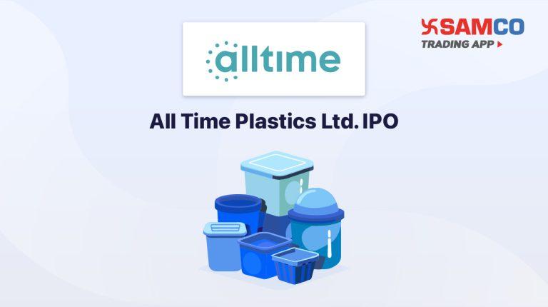 All Time Plastics IPO announcement banner, featuring the company logo, company name, and a design vector.