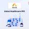 Anlon Healthcare IPO announcement banner, featuring the company logo, company name, and a design vector.
