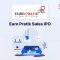 Euro Pratik Sales IPO announcement banner, featuring the company logo, company name, and a design vector.