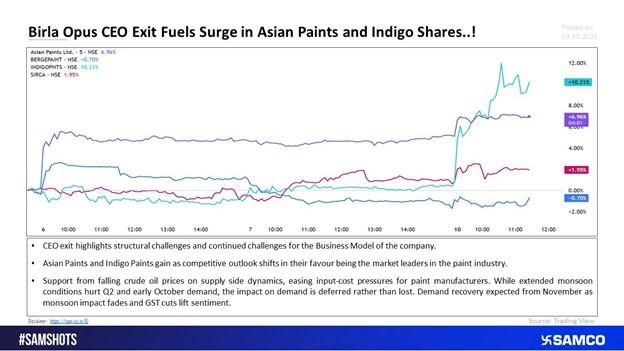 Birla Opus CEO Exit Fuels Surge in Asian Paints and Indigo Shares