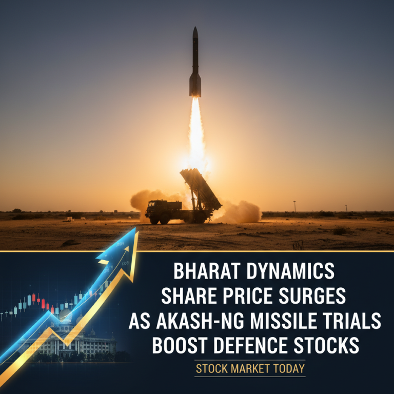 Bharat Dynamics Share Price Surges as Akash-NG Missile Trials Boost Defence Stocks | Stock Market Today