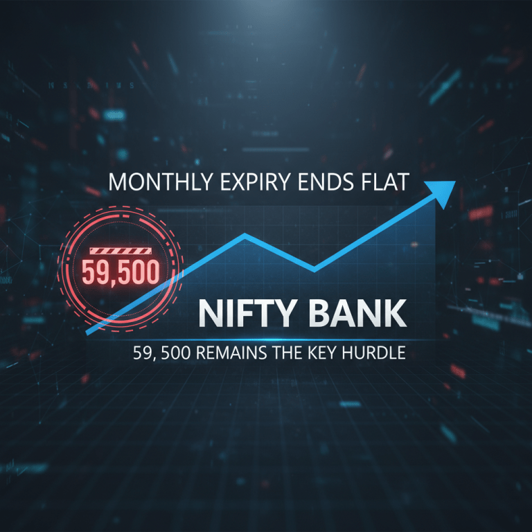Monthly Expiry Ends Flat for Nifty Bank; 59,500 Remains the Key Hurdle