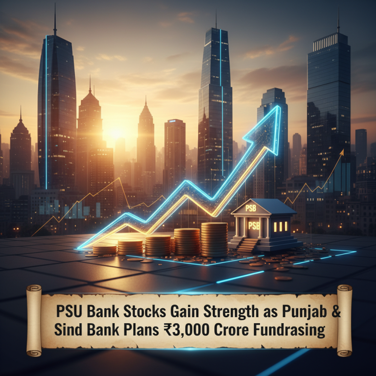 PSU Bank Stocks Gain Strength as Punjab & Sind Bank Plans ₹3,000 Crore Fundraising; Indian Bank, Bank of Maharashtra Lead
