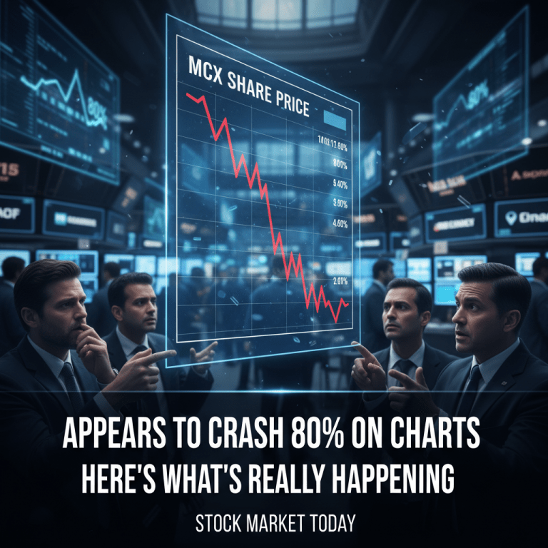 MCX Share Price Appears to Crash 80% on Charts — Here’s What’s Really Happening | Stock Market Today