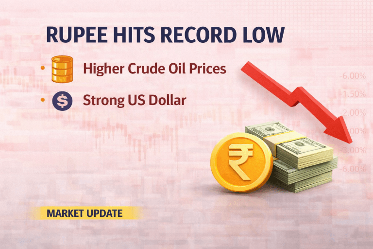 Rupee Falls to Record Low Against US Dollar Amid Rising Crude Oil Prices | Stock Market Today