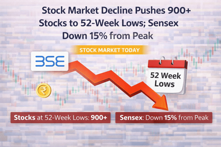 Stock Market Decline Pushes Over 900 Stocks to 52-Week Lows; Sensex Down 15% from Peak | Stock Market Today