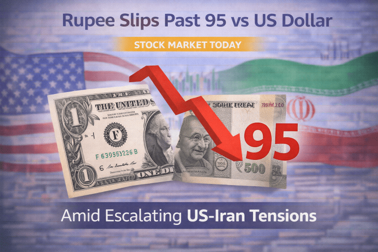 Rupee Slips Past 95 Against US Dollar Amid US-Iran Tensions | Stock Market Today