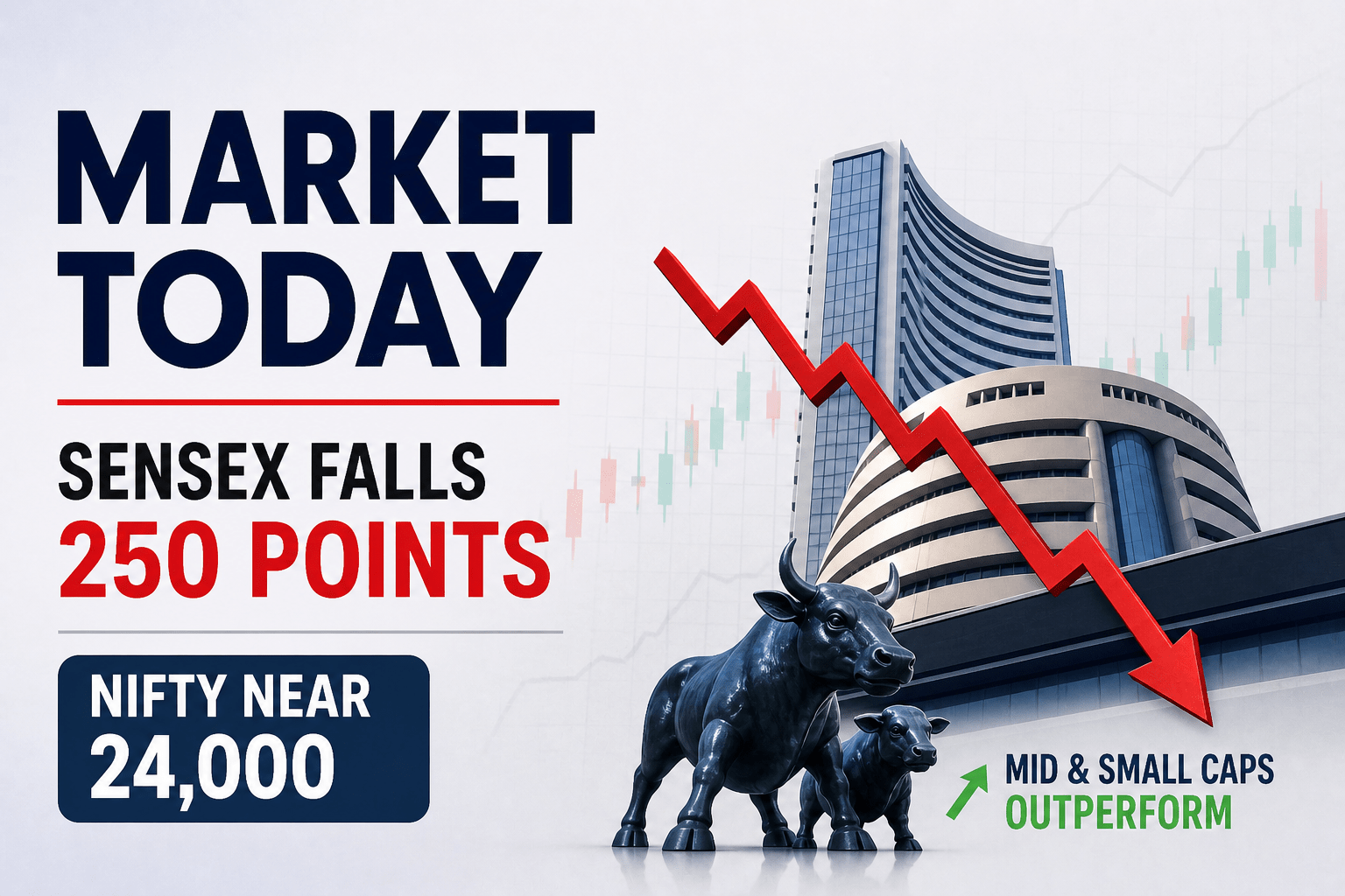 Stock Market Today: Sensex Falls 250 Points, Nifty Near 24,000; Mid & Small Caps Outperform - Samco