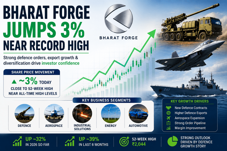 Bharat Forge Share Price Near Record High: Why the Defence Stock Is Gaining Momentum in 2026