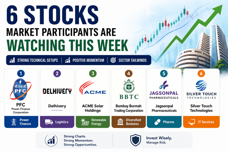 6 Stocks Market Participants Are Watching This Week: PFC, Delhivery, ACME Solar, BBTC and More