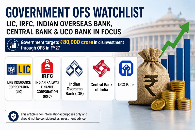 Government OFS Watchlist: Why LIC, IRFC, Indian Overseas Bank, Central Bank & UCO Bank Are in Focus
