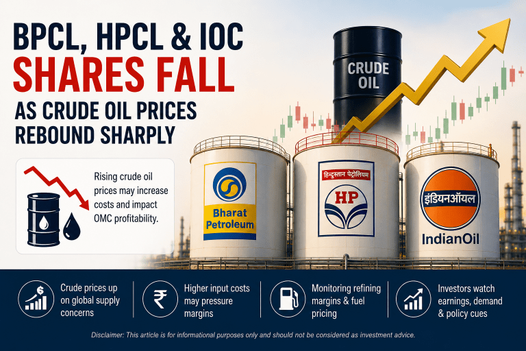 BPCL, HPCL & IOC Shares Decline as Crude Oil Prices Rebound: What Investors Should Know Shares fall amid rising crude prices
