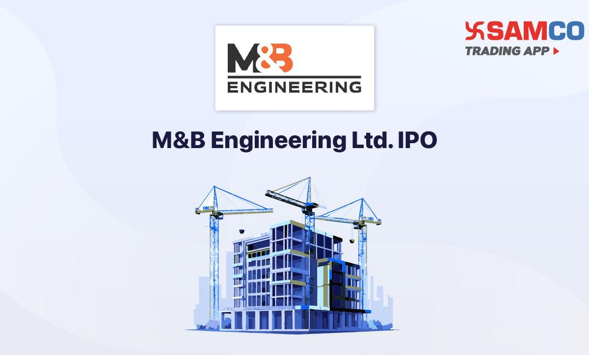 M&B Engineering IPO announcement banner, featuring the company logo, company name, and a design vector.