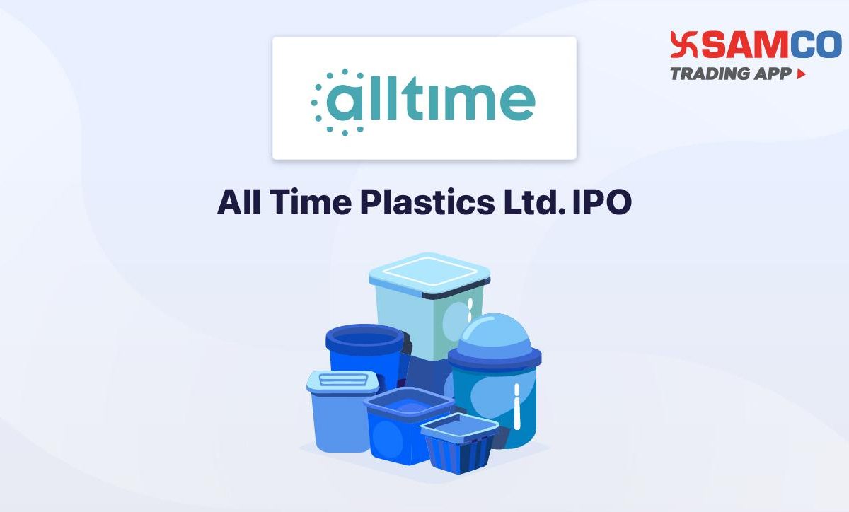 All Time Plastics IPO announcement banner, featuring the company logo, company name, and a design vector.