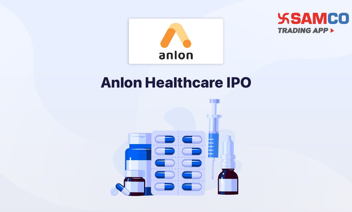 Anlon Healthcare IPO announcement banner, featuring the company logo, company name, and a design vector.