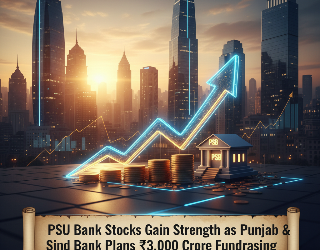PSU Bank Stocks Gain Strength as Punjab & Sind Bank Plans ₹3,000 Crore Fundraising; Indian Bank, Bank of Maharashtra Lead