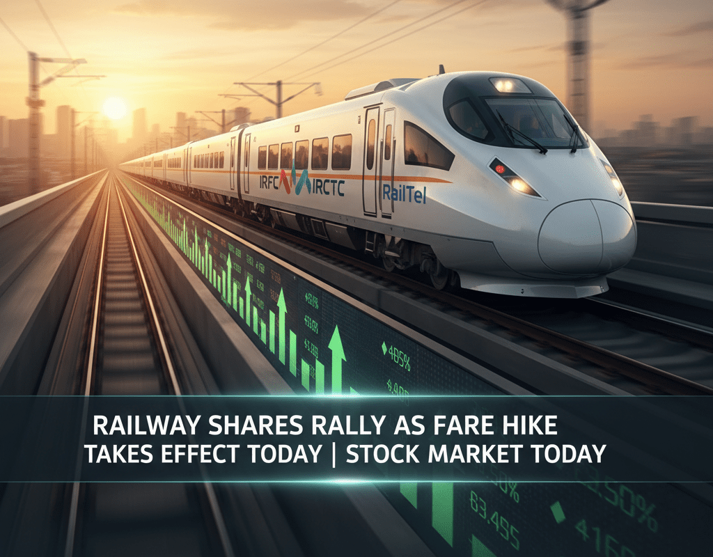 Railway Shares Rally as Fare Hike Takes Effect Today; RVNL, IRFC, IRCTC, RailTel Share Price in Focus | Stock Market Today