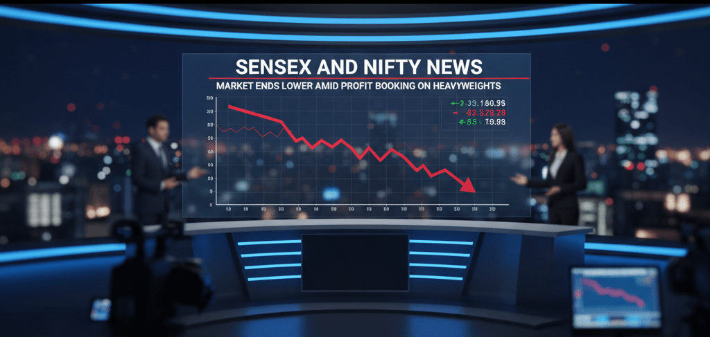 Sensex and Nifty News: Market Ends Lower Amid Profit Booking on Heavyweights