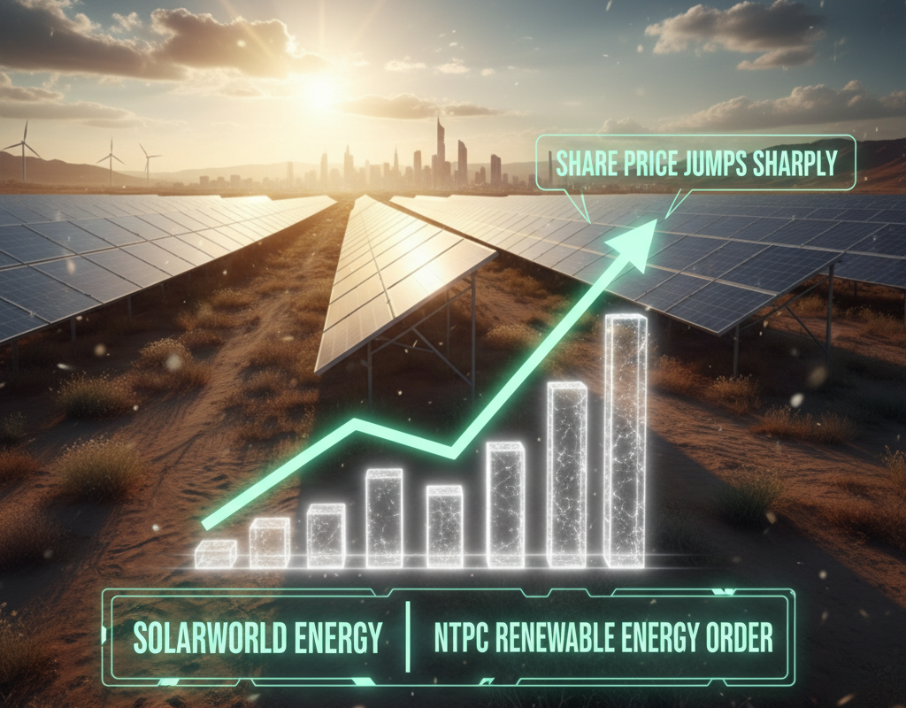 Solarworld Energy share price jumps sharply after big NTPC Renewable Energy order | Stock market today