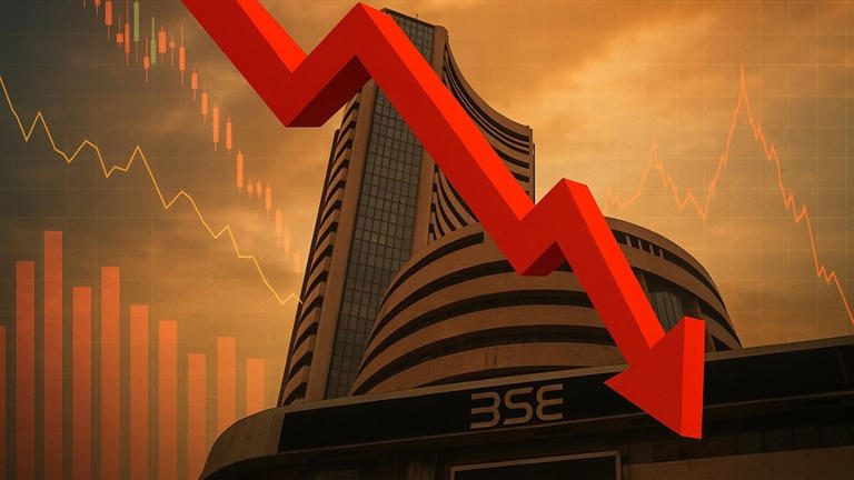 सेंसेक्स में 950 अंकों की भारी गिरावट, निवेशकों को ₹4 लाख करोड़ का नुकसान |  शेयर बाजार में गिरावट का कारण